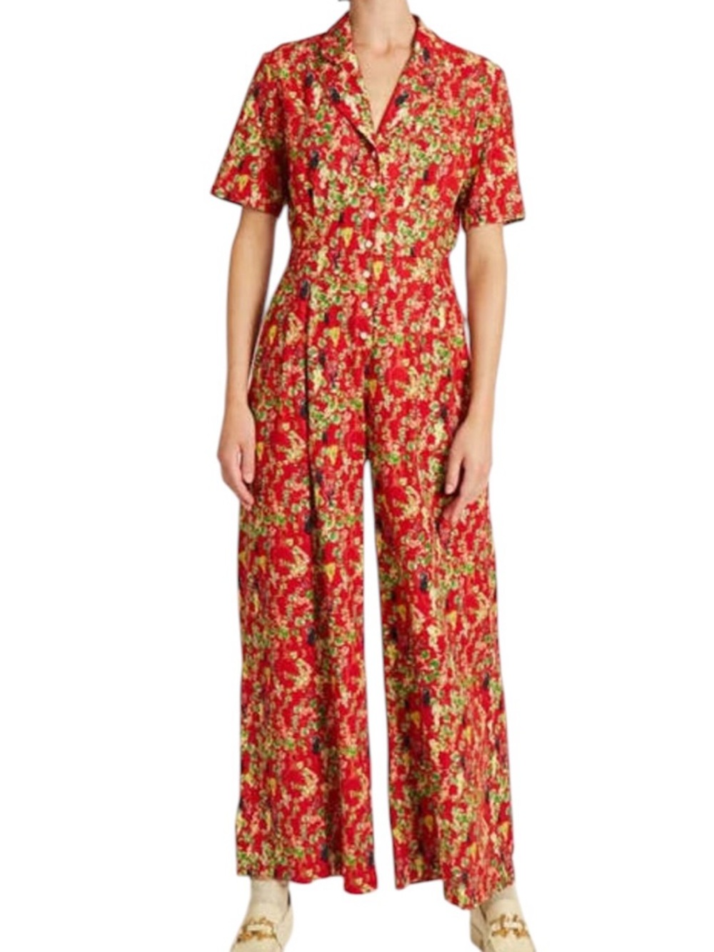 Rachel Antonoff House Red Gabbe Jumpsuit Size 8 - Picture 10 of 10